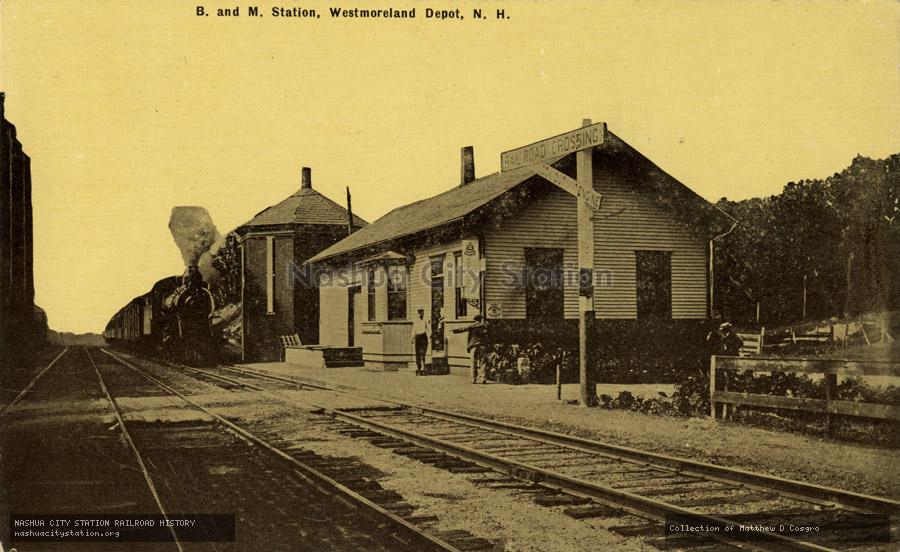 Postcard: Boston and Maine Station, Westmoreland Depot, New Hampshire